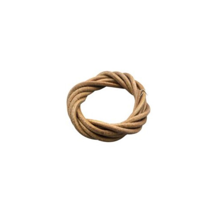 Curea de masina de cusut din piele, 180 cm, 5 mm grosime, cu carlig, pentru masini de cusut cu pedala, maro