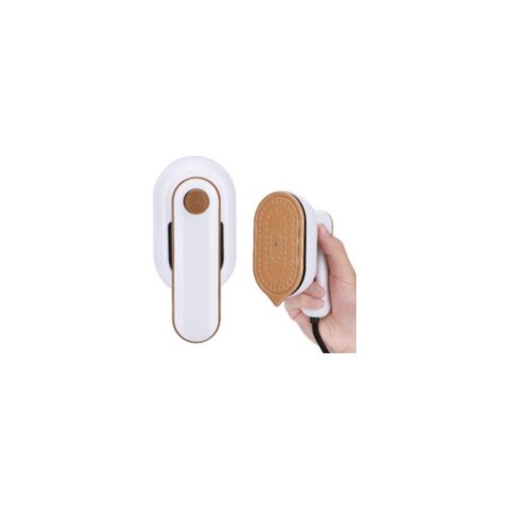 Fier de calcat cu abur compact, 50 ml, utilizare umeda si uscata, alb