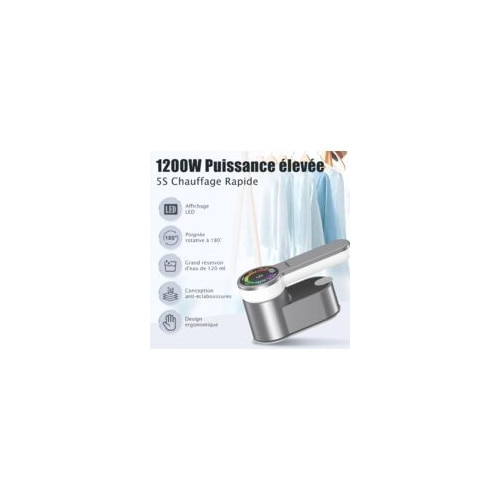 Steamer vertical 1200W, 120ml, 5 niveluri abur, design umed si uscat, compact pentru acasa si calatorii