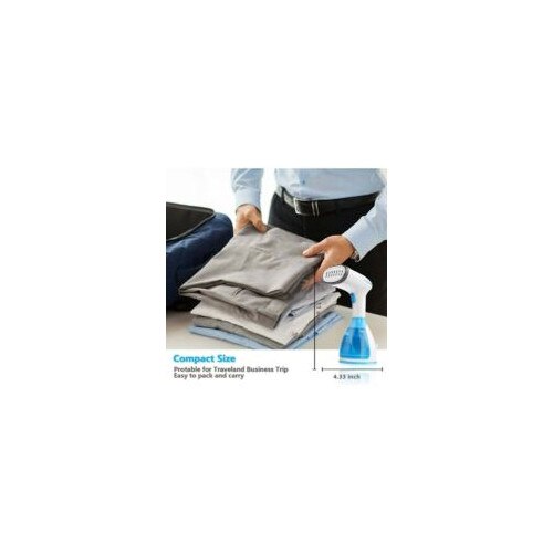 Fier de calcat cu abur portabil, 1500W, 280ml, set cu perie cu peri lungi si perie din tesatura moale