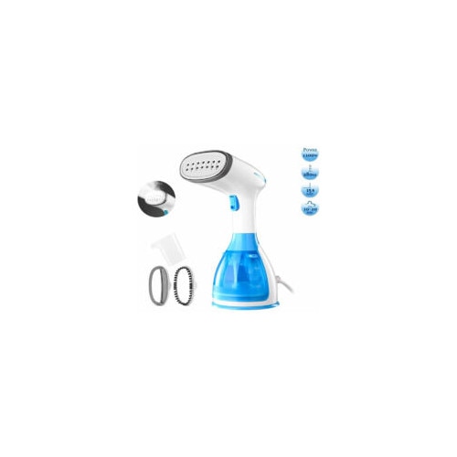 Fier de calcat cu abur portabil, 1500W, 280ml, set cu perie cu peri lungi si perie din tesatura moale