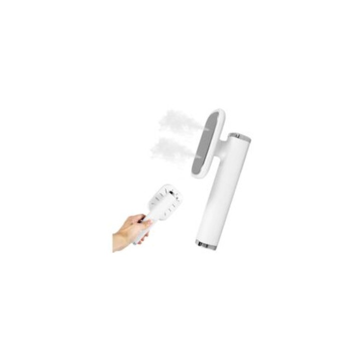 Fier de calcat portabil, 21.6x7.2cm, uscat si umed, design pliabil, rezervor apa ascuns