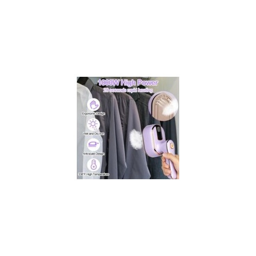 Fier de calcat mini, 1500W, portabil, rezervor 330ml, abur puternic, violet
