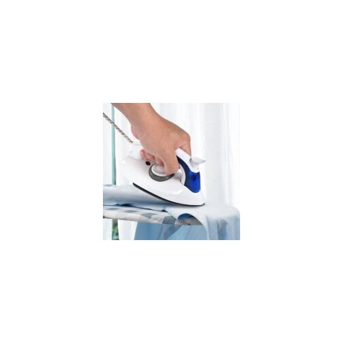 Fier de calcat portabil, multifunctional, cu control al temperaturii, alb-albastru, 17.7x9.5x7.5cm