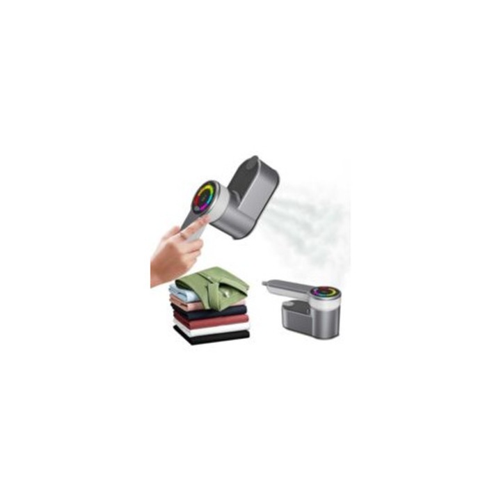 Fier de calcat portabil, 1200W, 6 programe, capacitate rezervor 120ml, gri