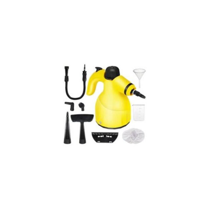 Aparat de curatat cu abur, 1050W, 9 accesorii, rezervor 350ml, portabil