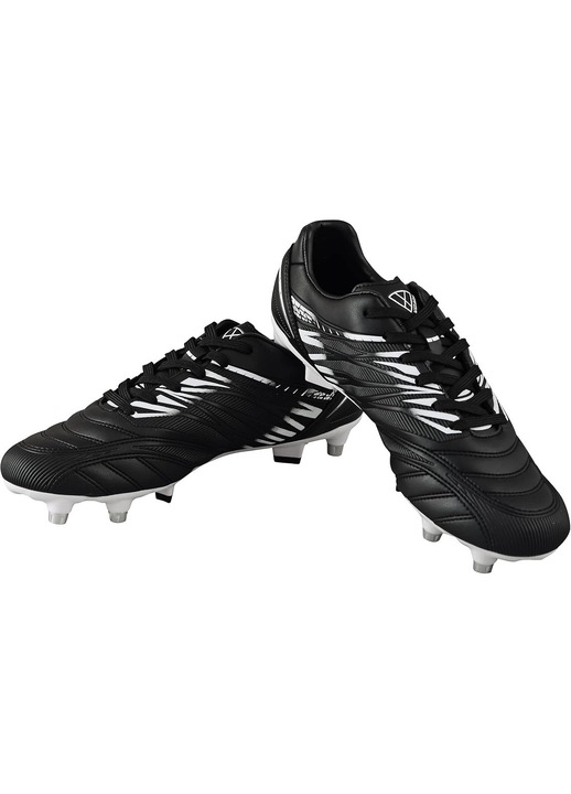 Ghete Fotbal Vizari Valencia, cu Crampoane, pentru Teren Natural, Talpa TPU, Usoare, Confort Ridicat, Alb/Negru