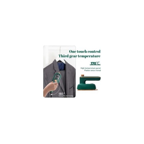 Fier mini cu abur, verde, 50ml rezervor apa, 112x60mm placuta, incalzire rapida