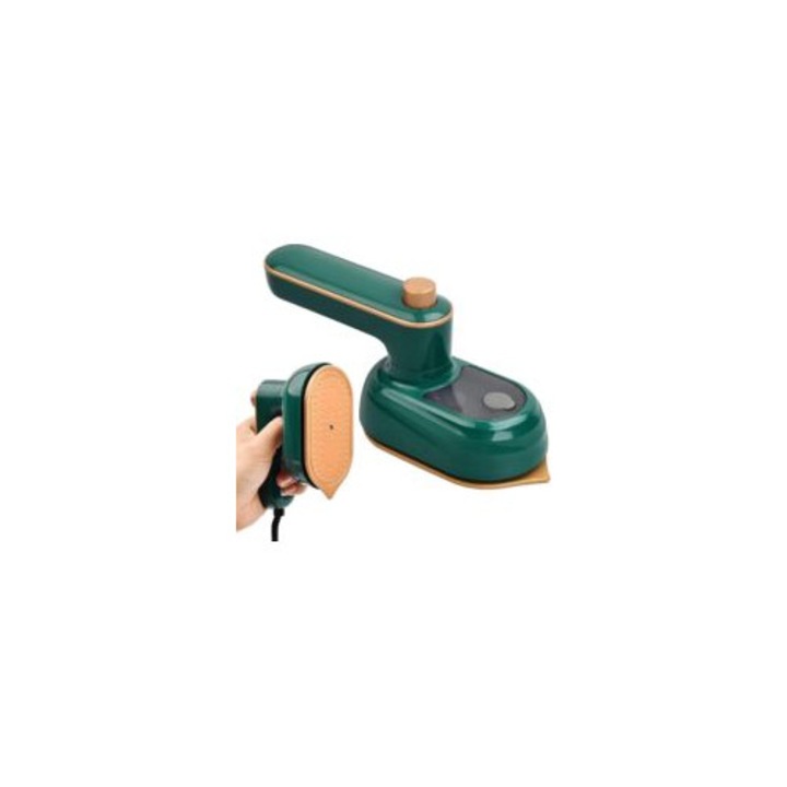 Fier mini cu abur, verde, 50ml rezervor apa, 112x60mm placuta, incalzire rapida