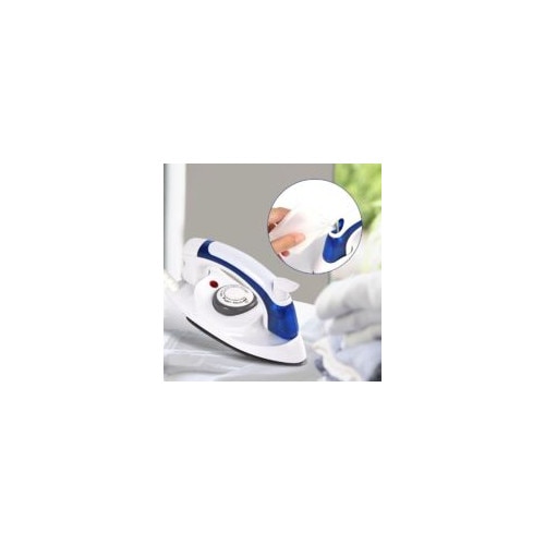 Fier de calcat portabil, multifunctional, cu control al temperaturii, alb-albastru, 17.7x9.5x7.5cm