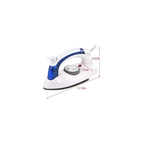 Fier de calcat portabil, multifunctional, cu control al temperaturii, alb-albastru, 17.7x9.5x7.5cm