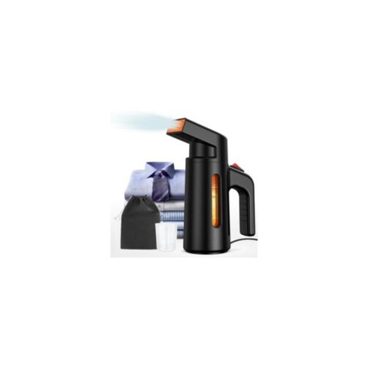Fier de calcat vertical portabil 700W, abur rapid, rezervor 180ml, negru