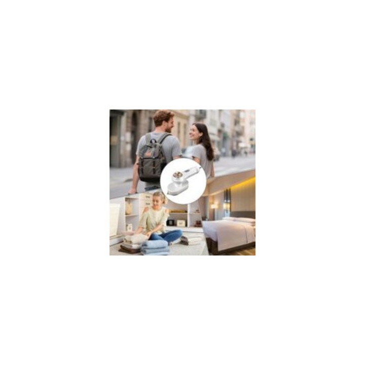 Fier de calcat portabil, mini fier de calcat, compact, abur, pentru haine, camasi si tesaturi