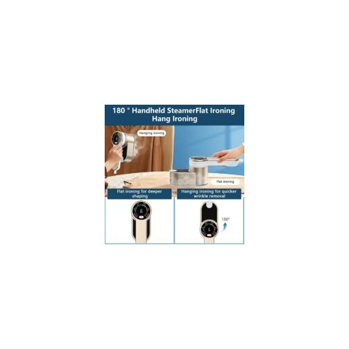 Fier de calcat portabil, 1200W, 5 moduri inteligente, abur instant, compact, cu geanta de depozitare, aurie
