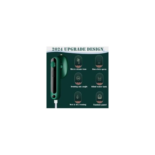 Fier de calcat mini portabil cu abur, 2 in 1, placuta din titan, rezervor 80ml, compact