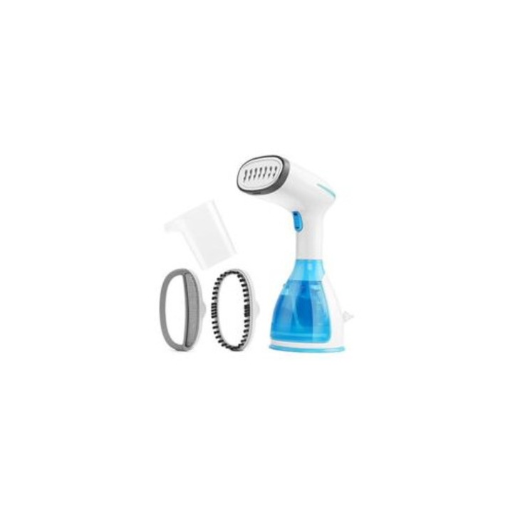 Fier de calcat cu abur portabil, 1500 W, 280 ml, utilizare versatila, albastru