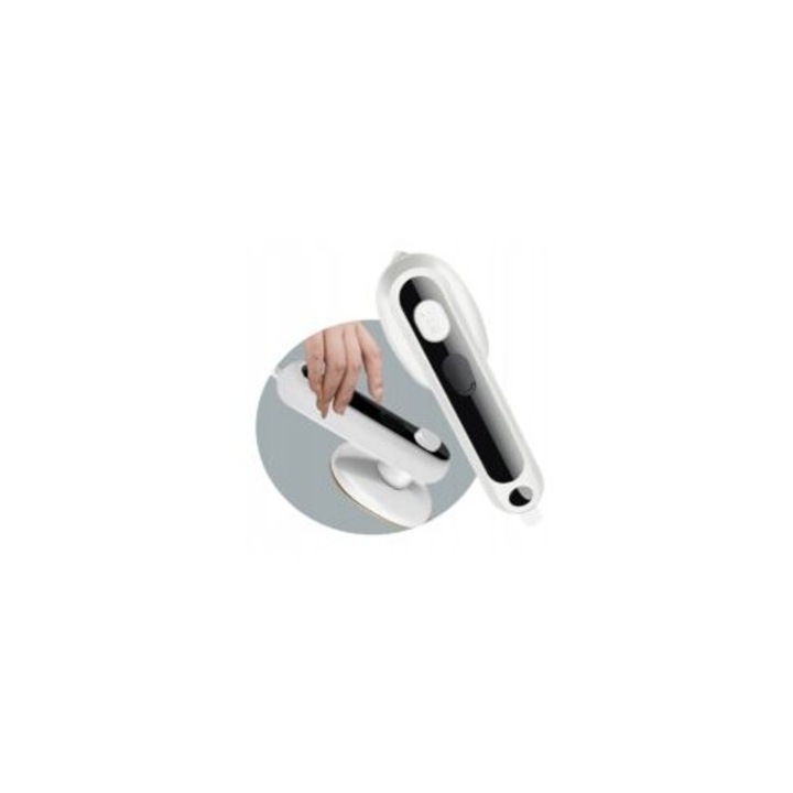 Fier de calcat portabil, alb, 150 grade, cu rezervor de apa, manere antiderapante