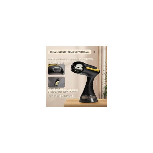 Aparat de calcat cu abur 1500W, 300ml, design portabil, pentru haine si draperii, roz aurie