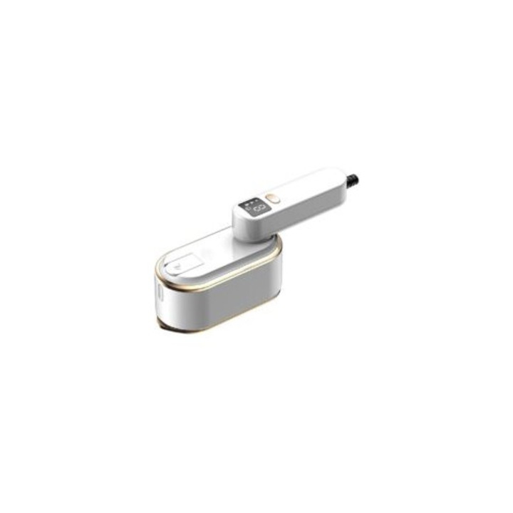 Fier de calcat mini, cu aburi, alb, design compact, utilizare acasa si calatorie