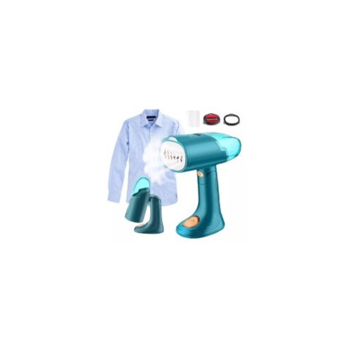 Fier de calcat cu abur portabil, 1500W, 130ml, design pliabil, verde