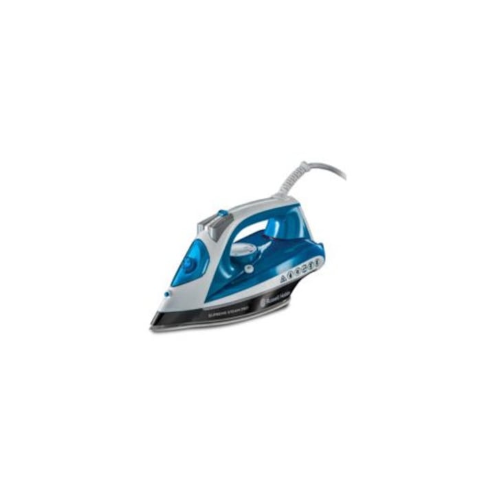 Fier de calcat cu abur, Supreme Steam, 2600 W, abur continuu 40 g/min, rezervor 310 ml, 28x11.5x15 cm, albastru, gri, negru