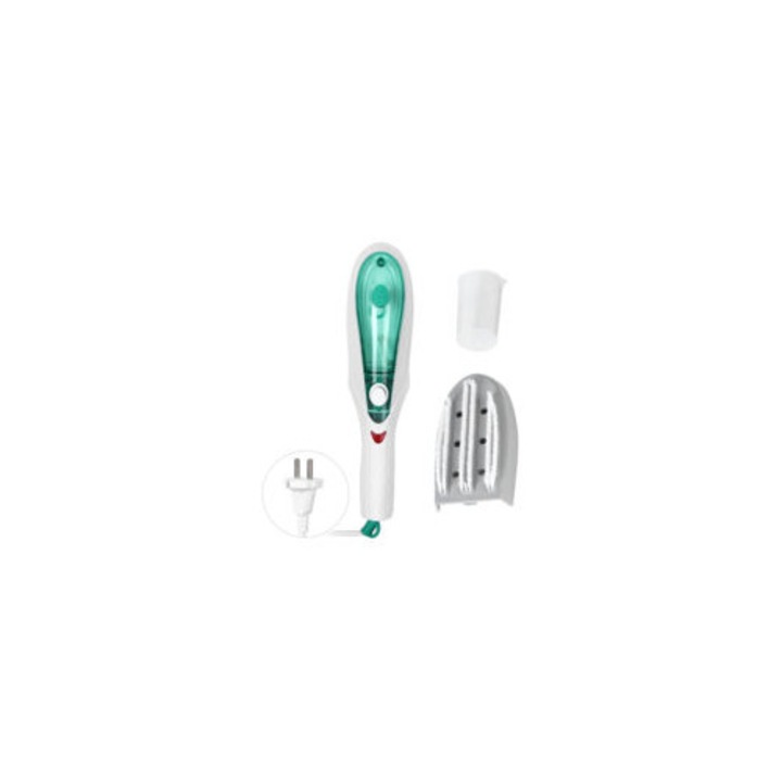 Fier de calcat portabil cu abur, verde, 34x7x11cm, capacitate rezervor 1.5L, set cu perie de schimb