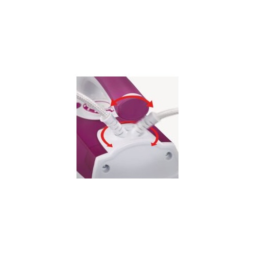 Fier de calcat cu abur, 2400 W, alb si roz, capacitate rezervor 200 ml, 30x13.5x16.5 cm