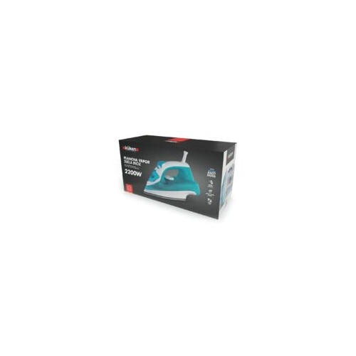 Fier de calcat cu abur, 2200 W, 26.8x10.8x15 cm, rezervor 250 ml, alb/albastru