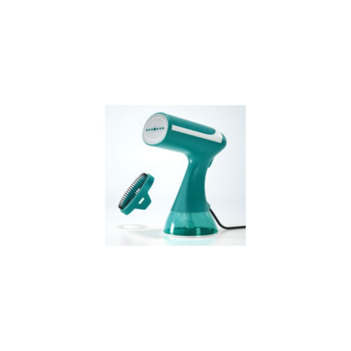 Fier de calcat cu abur portabil 1500W, 300ml, verde, pentru haine si draperii