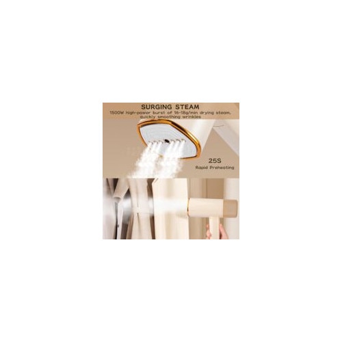 Fier de calcat portabil, 1500 W, abur puternic, rezervor de apa detasabil, 168 ml, bej