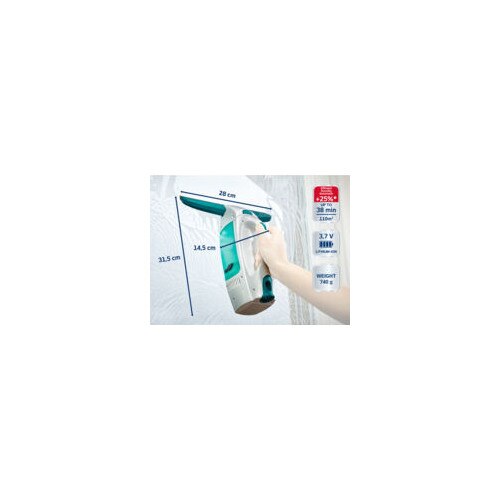 Aspirator geamuri Dry & Clean, 28 cm, verde si alb, autonomie 38 minute, set inclus.