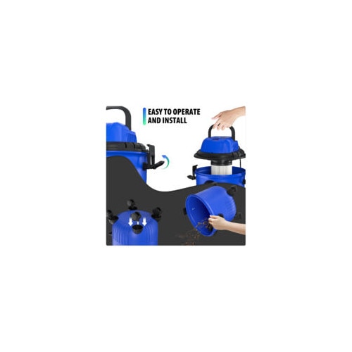 Aspirator 3 in 1 cu functie de mop, capacitate 15 litri, putere 2000W, negru si albastru, cu accesorii incluse