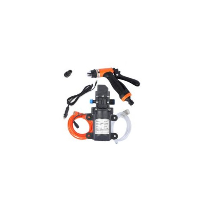 Pompa de apa cu presiune inalta 12V, 1.2 kg, 23x13x16 cm, set cu furtun de 6m si pistol de apa