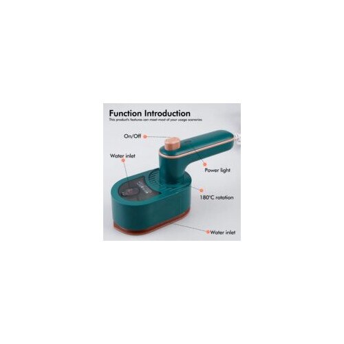 Fier de calcat portabil, 40W, capacitate rezervor 50ml, pliabil, verde, 21x10.5x12cm