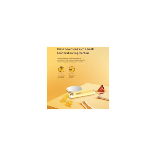 Fier de calcat portabil mini, 180° rotire, galben, ideal pentru calatorii