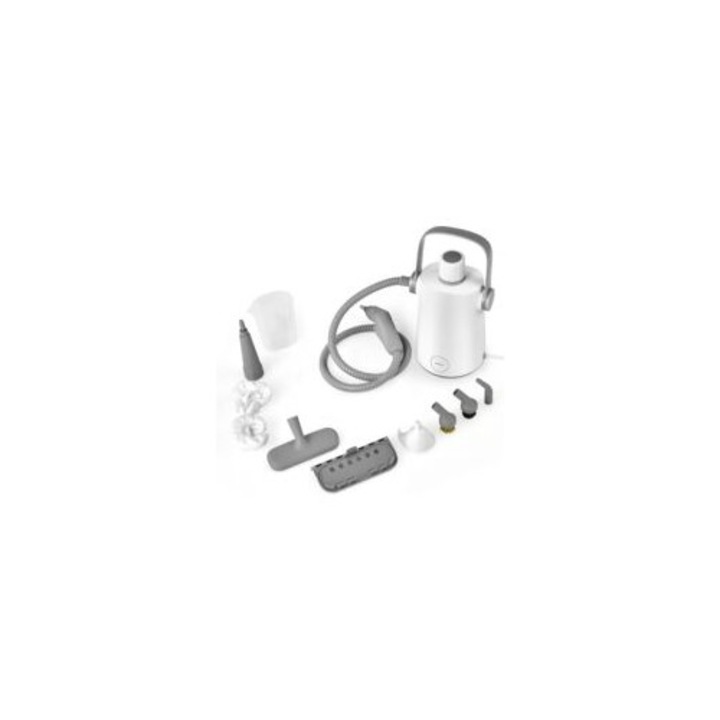 Aparat de curatat cu abur portabil, 1000W, capacitate apa 300ml, accesorii incluse, gri, 13x13x30cm