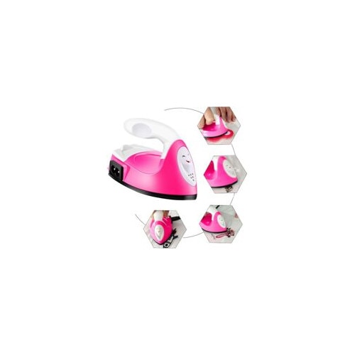 Mini aparat de calcat, 2 in 1, portabil, rosu, 108x63x66mm