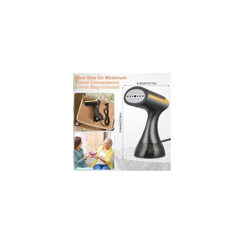 Fier de calcat vertical portabil, 1500W, rezervor apa 300ml, abur rapid, negru