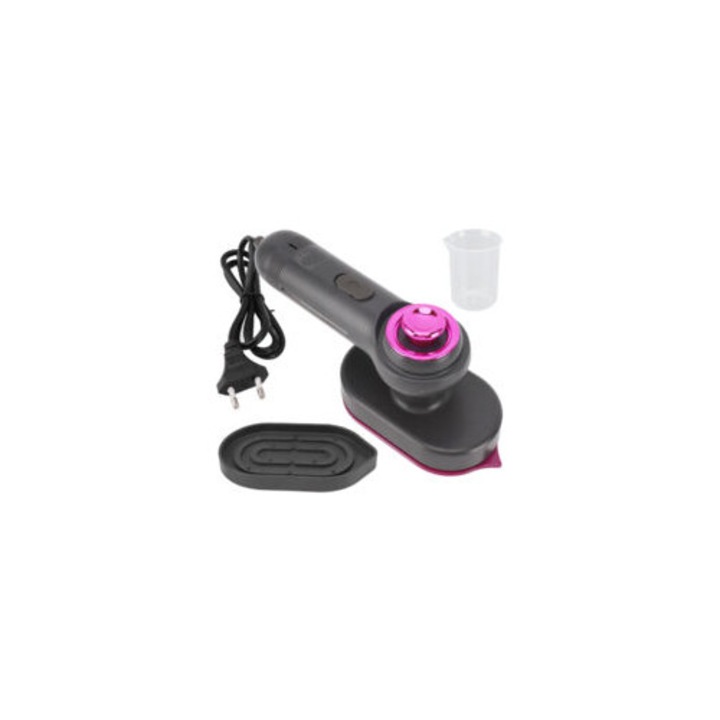 Fier de calcat mini cu maner rotativ, 60ml, 208x127x97mm, utilizare umeda si uscata, usor de transportat