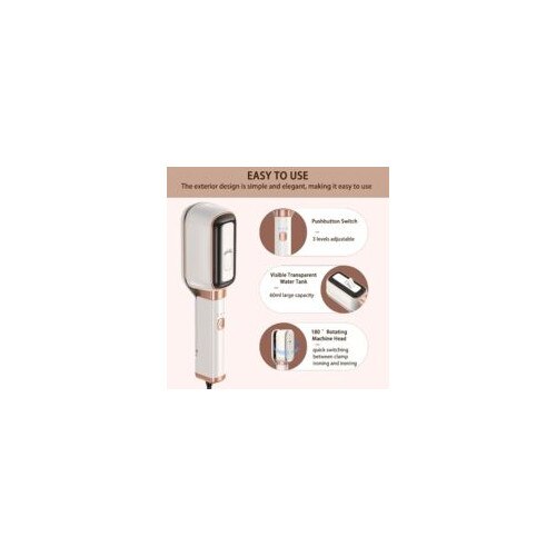 Fier de calcat cu abur 1000W, cap rotativ 180°, 3 in 1, alb