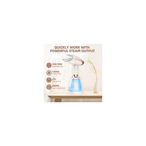 Fier de calcat cu abur portabil, 1500 W, 280 ml, incalzire rapida, pentru toate tipurile de tesaturi, ideal pentru acasa si calatorii