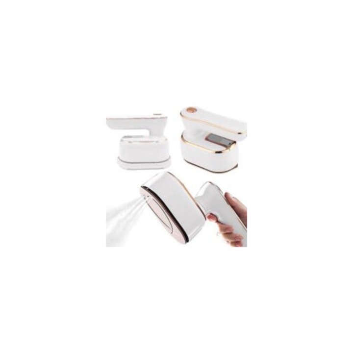 Fier de calcat portabil 2 in 1, 1000W, abur rapid in 20 secunde, rezervor apa 100ml, compact, 15cm
