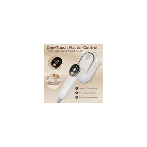 Fier de calcat portabil, 1200W, 10 secunde incalzire rapida, display LCD, talpa ceramica, 180° maner rotativ, set