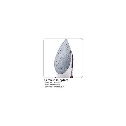 Fier de calcat cu abur, 2600 W, talpa ceramica, violet, alb, 2.2 m, set functii abur