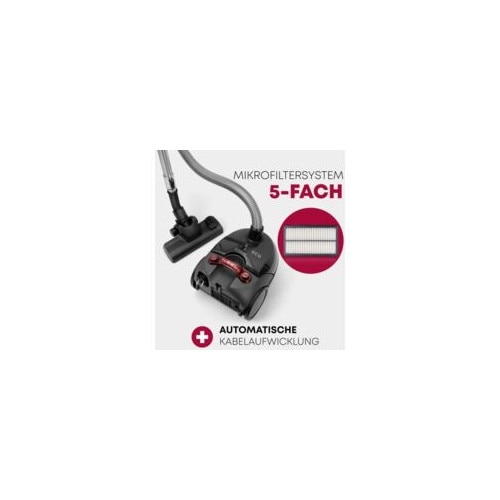 Aspirator BS 9019 CB N, 700 W, 3.5 l, antracit/rosu, 9 m
