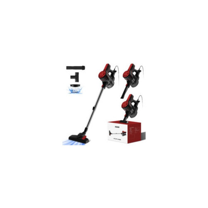 Aspirator 600W fara sac, 3 in 1, cu cablu de 5m, filtru H13, capacitate 1L, rosu