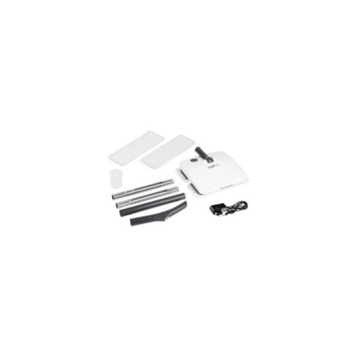 Mop electric fara fir, 3 piese, functie de vibratie, alb, gri