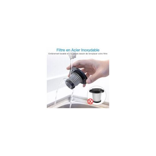 Aspirator portabil fara fir 9000Pa, filtru din otel inoxidabil, 640g, pentru acasa si masina