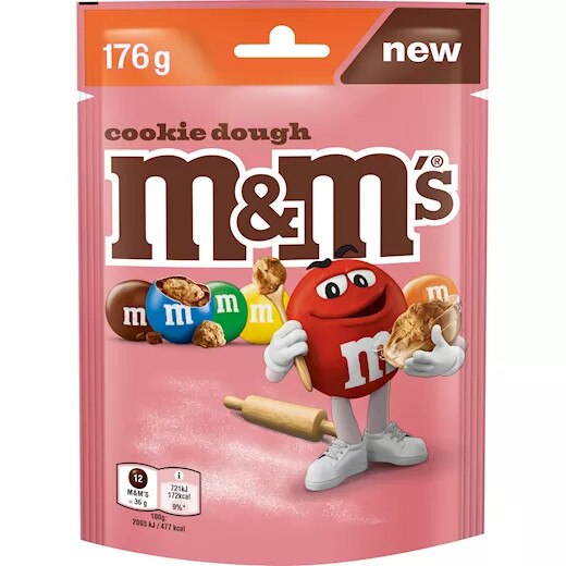 Bonbonjour• Petites Emm O プチ・エム M&M's Cookie Dough 176g, bomboane gumate, ciocolată cu lapte