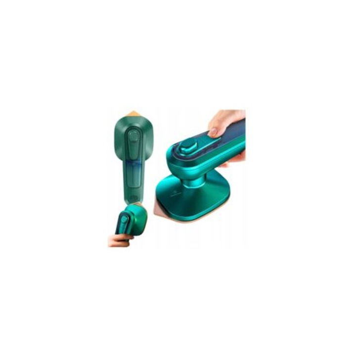 Fier de calcat mini, 2 in 1, abur, compact, titanium, 20x8x10cm